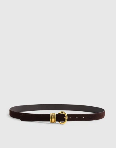 Madewell Metal Keeper Genuine Calf Hair Belt In Black