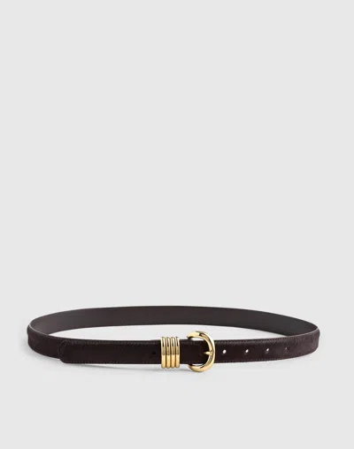 Madewell Metal Keeper Genuine Calf Hair Belt In Black
