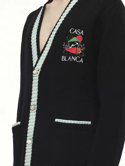 Casablanca Men's Casa Mountain Cardigan In Black