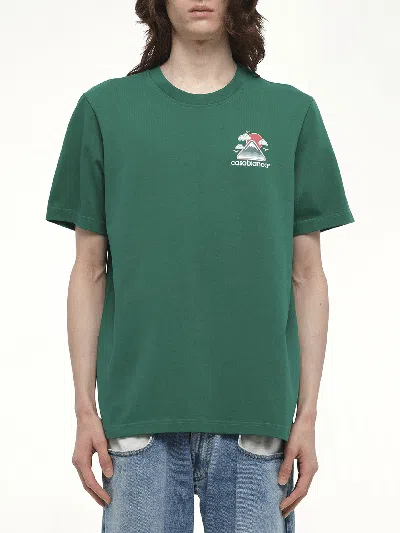 Casablanca Montagne Ondulee Crewneck T-shirt In Green