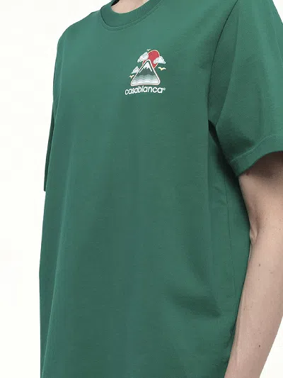 Casablanca Montagne Ondulee Crewneck T-shirt In Green