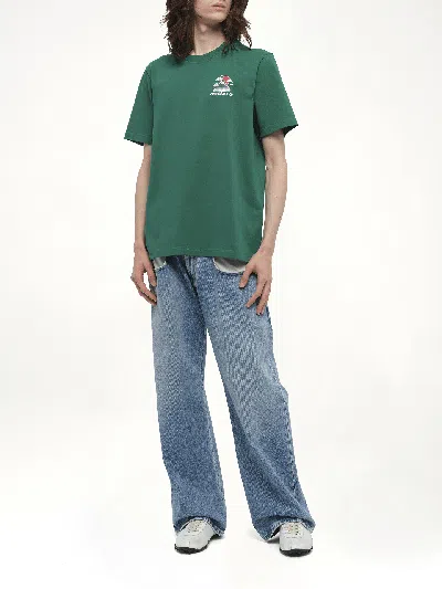 Casablanca Montagne Ondulee Crewneck T-shirt In Green