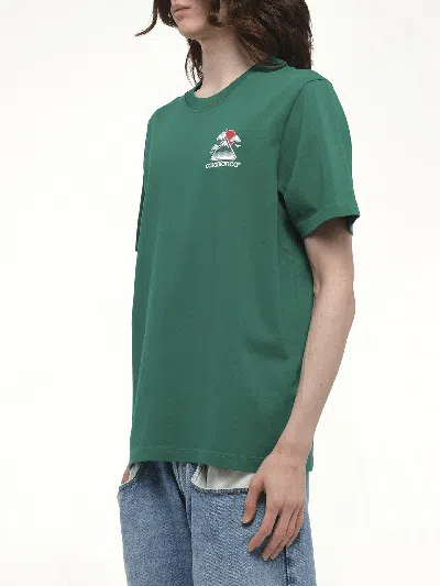Casablanca Montagne Ondulee Crewneck T-shirt In Green