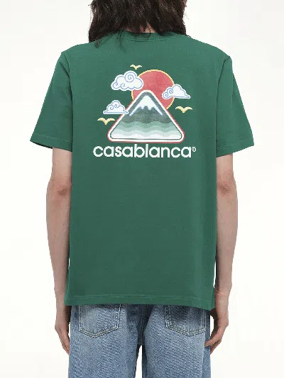 Casablanca Montagne Ondulee Crewneck T-shirt In Green