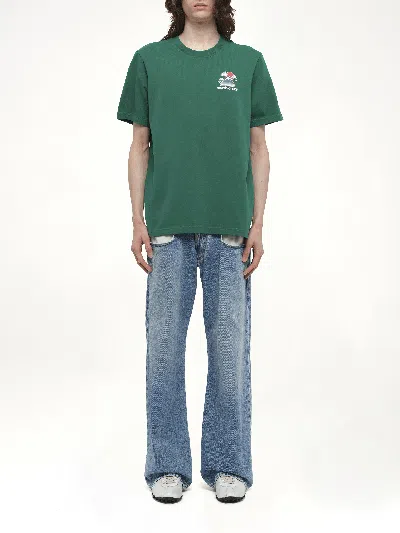 Casablanca Montagne Ondulee Crewneck T-shirt In Green