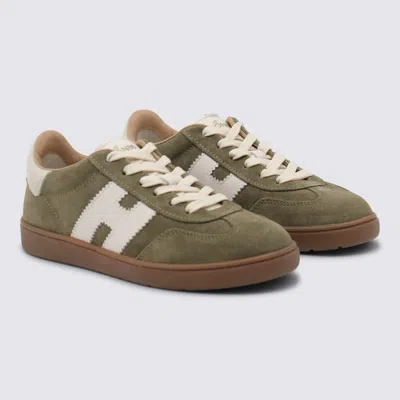 Hogan Sneakers With Suede Panels And Rubber Sole In Green