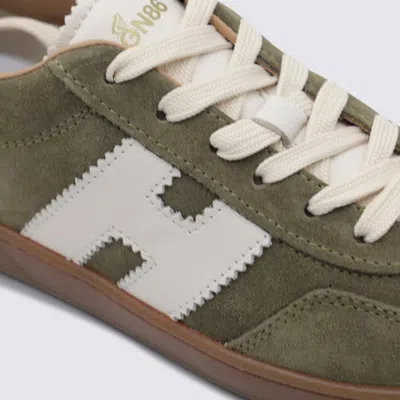 Hogan Sneakers With Suede Panels And Rubber Sole In Green