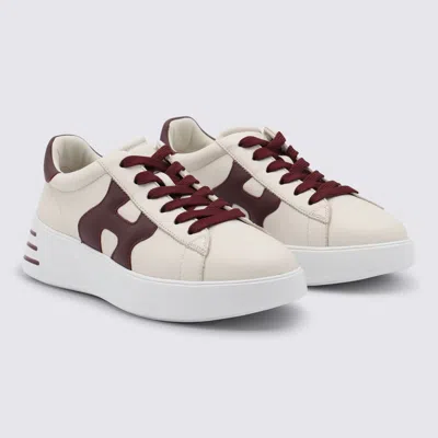 Hogan 'rebel H564' Leather Sneakers In Burgundy