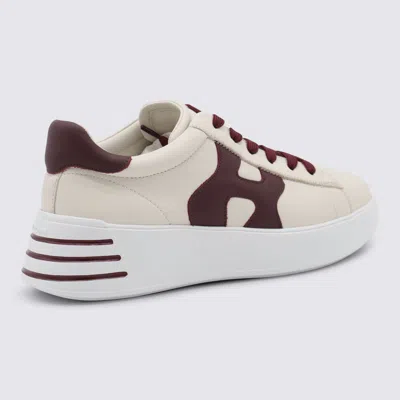 Hogan 'rebel H564' Leather Sneakers In Burgundy
