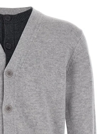 Jw Anderson J. W. Anderson 'contrast Layered' Cardigan In Gray