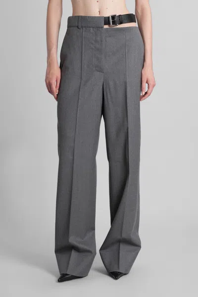 Stella Mccartney Wide-leg Trousers With Belt Loops And Pockets In Gray