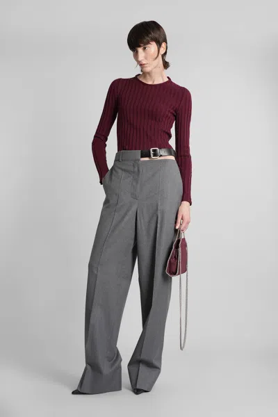 Stella Mccartney Wide-leg Trousers With Belt Loops And Pockets In Gray
