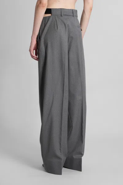 Stella Mccartney Wide-leg Trousers With Belt Loops And Pockets In Gray
