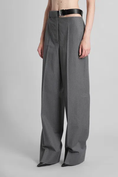 Stella Mccartney Wide-leg Trousers With Belt Loops And Pockets In Gray