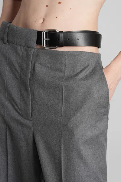 Stella Mccartney Wide-leg Trousers With Belt Loops And Pockets In Gray