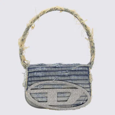 Diesel 1dr Denim Shoulder Bag With Used Effect In Blue