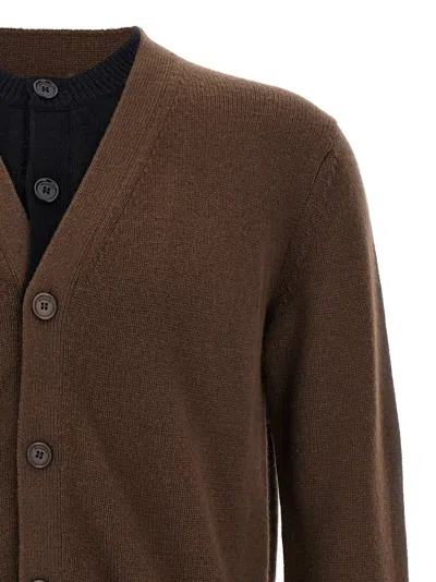 Jw Anderson J. W. Anderson 'contrast Layered' Cardigan In Brown