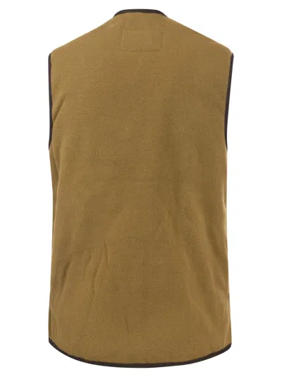 Barbour Warm Pile Waistcoat Zip Sleeveless Jacket In Brown