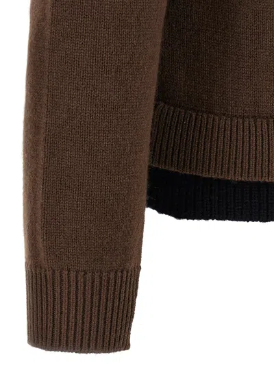 Jw Anderson J. W. Anderson 'contrast Layered' Cardigan In Brown