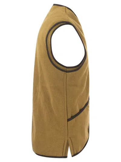 Barbour Warm Pile Waistcoat Zip Sleeveless Jacket In Brown