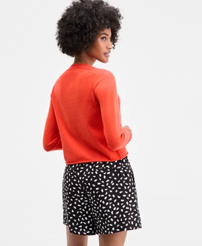 On 34th Women's Crewneck Button-front Cardigan, Exclusively At Macy's In Multi