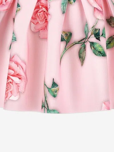 Monnalisa Floral Skirt In Pink