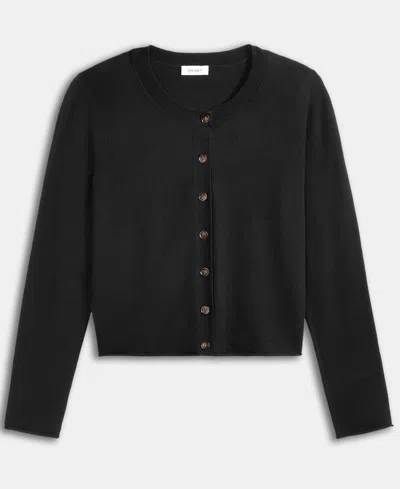 On 34th Women's Crewneck Button-front Cardigan, Exclusively At Macy's In Black