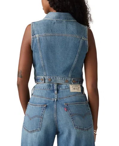 Levi's Levis Shrunken 90s Vest Stop Flaxing In Blue