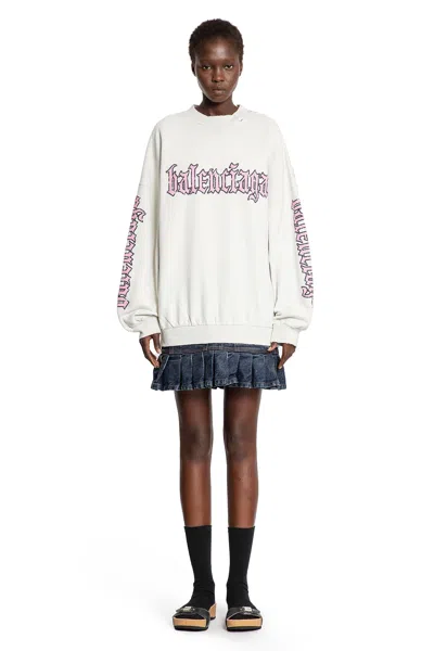 Balenciaga Hybrid Dress In Cotton Jersey And Denim In White
