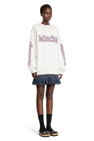 Balenciaga Hybrid Dress In Cotton Jersey And Denim In White