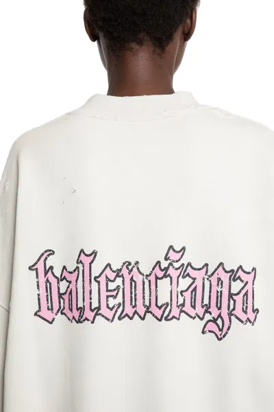 Balenciaga Hybrid Dress In Cotton Jersey And Denim In White