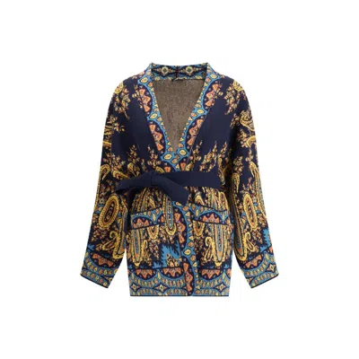 Etro Cardigan In Misto Cotone Ricamato  Donna In Multi
