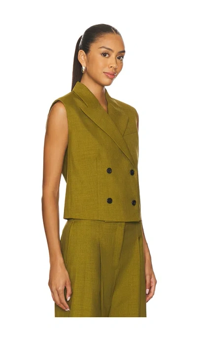 Theory Tailored Sleeveless Double-breasted Vest In Green