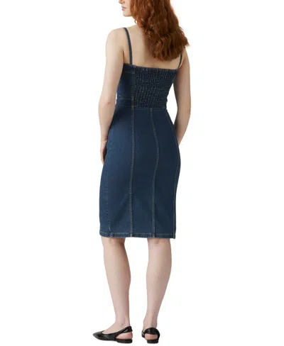 Levi's Panelled Bustier Midi Dress In Blue
