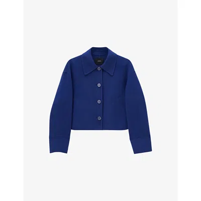 Joseph Womens Cobalt Gerrard Regular-fit Wool And Silk-blend Jacket In Blue