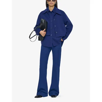 Joseph Womens Cobalt Gerrard Regular-fit Wool And Silk-blend Jacket In Blue