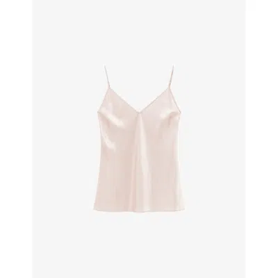 Joseph Womens Rose Clea V-neck Silk-satin Camisole Top In Pink