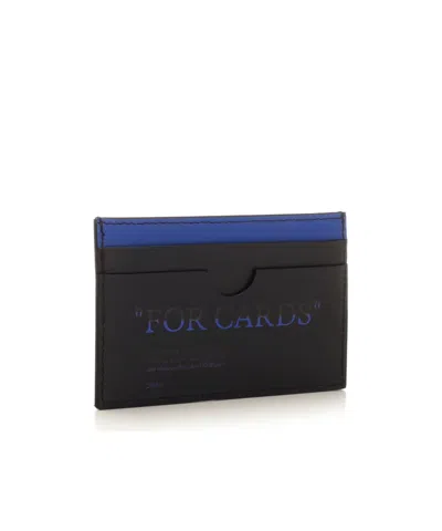 Off-white Quote Bookish Leather Cardholder In Blue