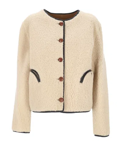 Blazé Milano Blaze Milano Tatoosh Reversible Sheepskin Jacket In Neutral