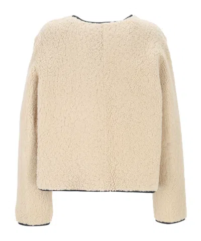 Blazé Milano Blaze Milano Tatoosh Reversible Sheepskin Jacket In Neutral