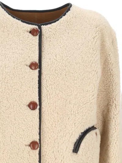 Blazé Milano Blaze Milano Tatoosh Reversible Sheepskin Jacket In Neutral