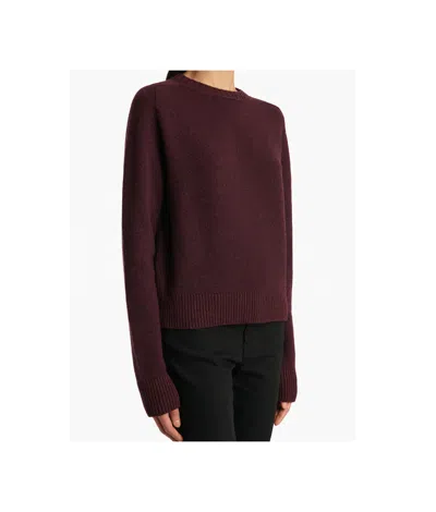 Khaite Nera Cashmere Knit Sweater In Burgundy