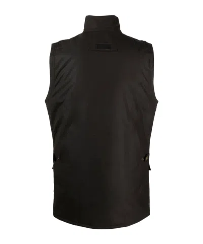 Barbour Dark Green Sleeveless Vest In Black