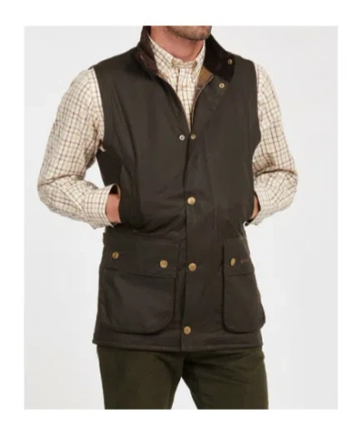 Barbour Dark Green Sleeveless Vest In Black