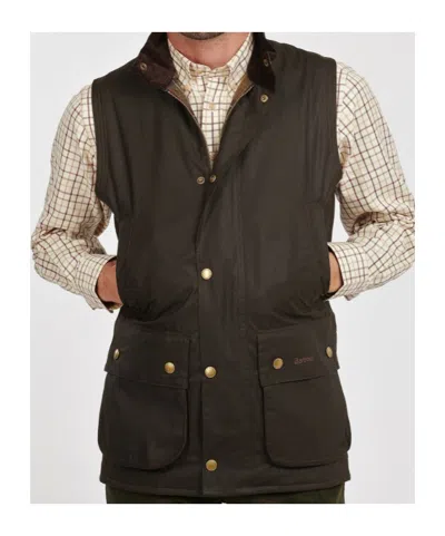 Barbour Dark Green Sleeveless Vest In Black