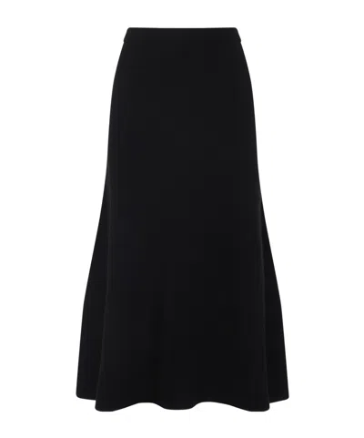Fabiana Filippi Flared High-waisted Wool Silk Cashmere Skirt In Black
