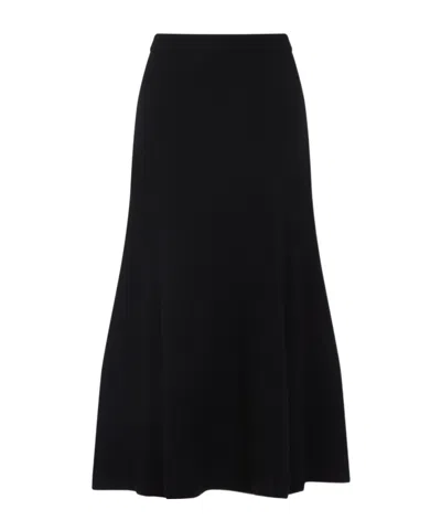 Fabiana Filippi Flared High-waisted Wool Silk Cashmere Skirt In Black