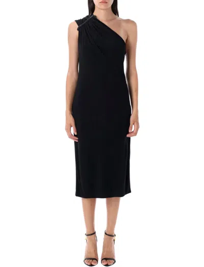 Tom Ford One-shoulder Crystal Embellished Cocktail Dress In Black