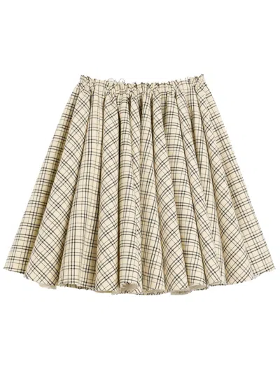 Ami Alexandre Mattiussi Checked-pattern Midi Skirt In Neutral