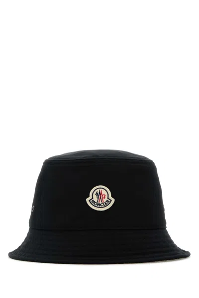 Moncler Cotton Lining Stitched Brim Hat In Black